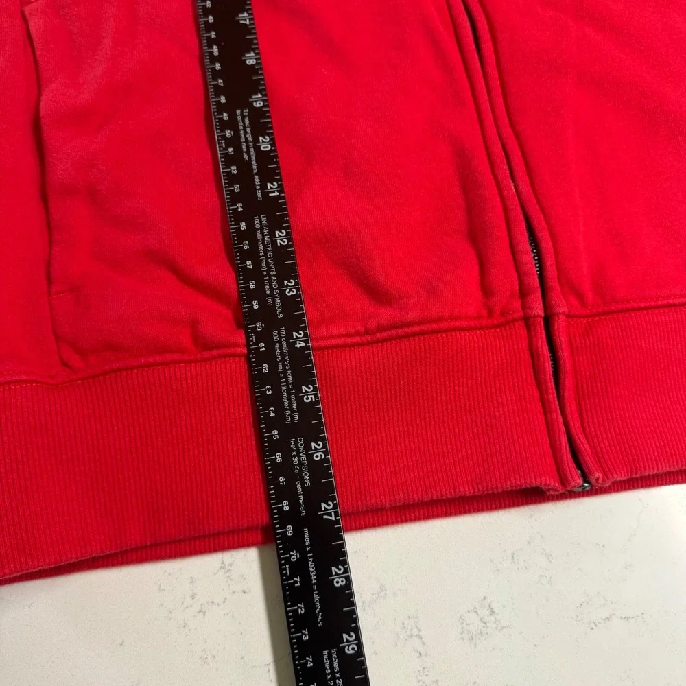 The North Face Full Zip Hoodie Mens Large Red Black Colorblock A3X9E Logo